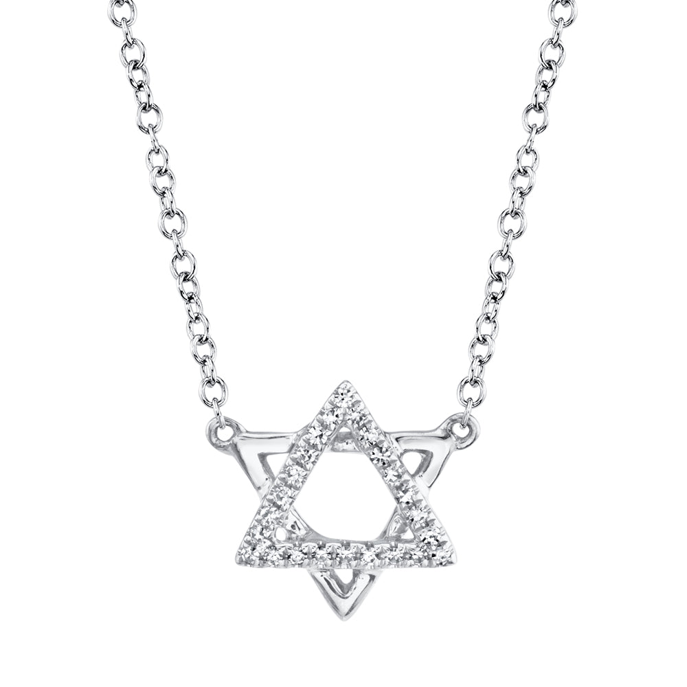Star Of David Diamond Pave Necklace Necklaces Shy Creation