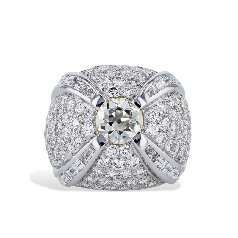 White gold French Hallmark Dome Ring Rings Estate & Vintage