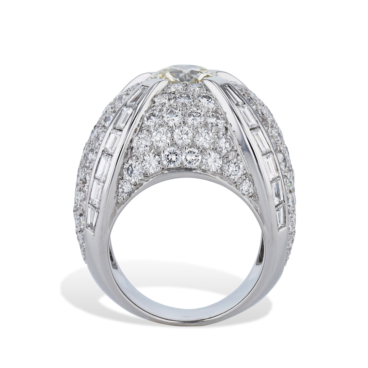 White gold French Hallmark Dome Ring - Alternate View 1