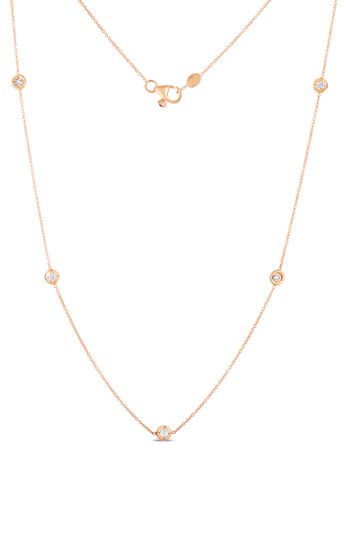 18K Rose Gold Diamonds by the Inch 5 Station Necklace Necklaces Roberto Coin