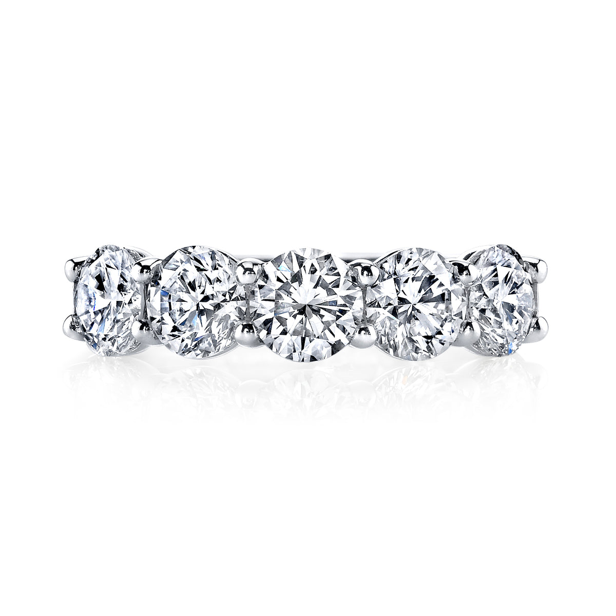 Round Diamond 5 Stone Platinum Band - Alternate View 1