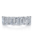 Emerald Cut Diamond 7 Stone Platinum Band Rings H&H Jewels