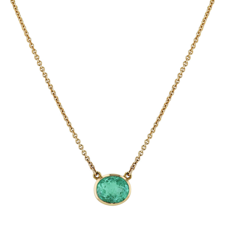 Colombian Emerald Yellow Gold Pendant Necklace Necklaces H&H Jewels