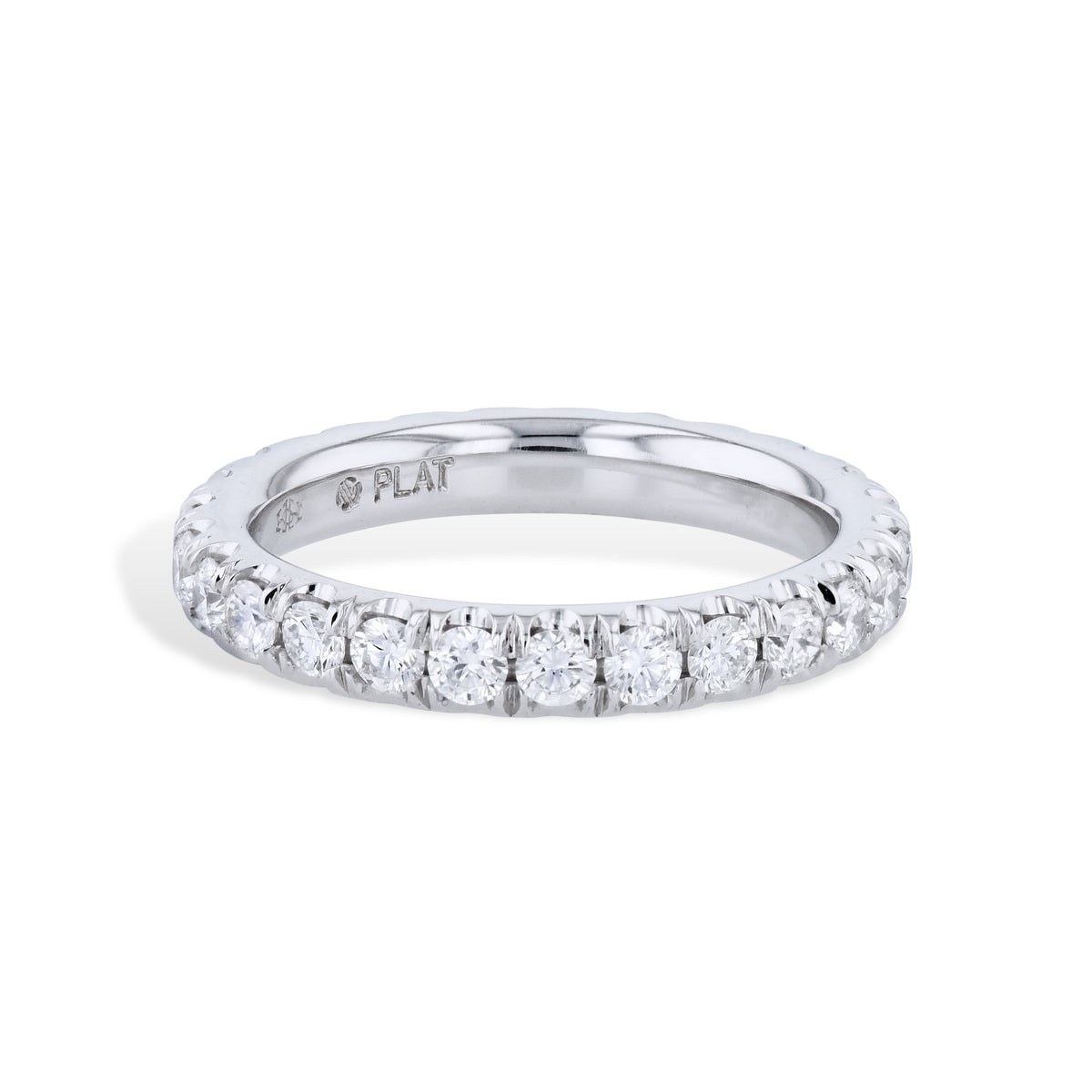 Round Diamond Platinum Eternity Band Ring Rings H&H Jewels