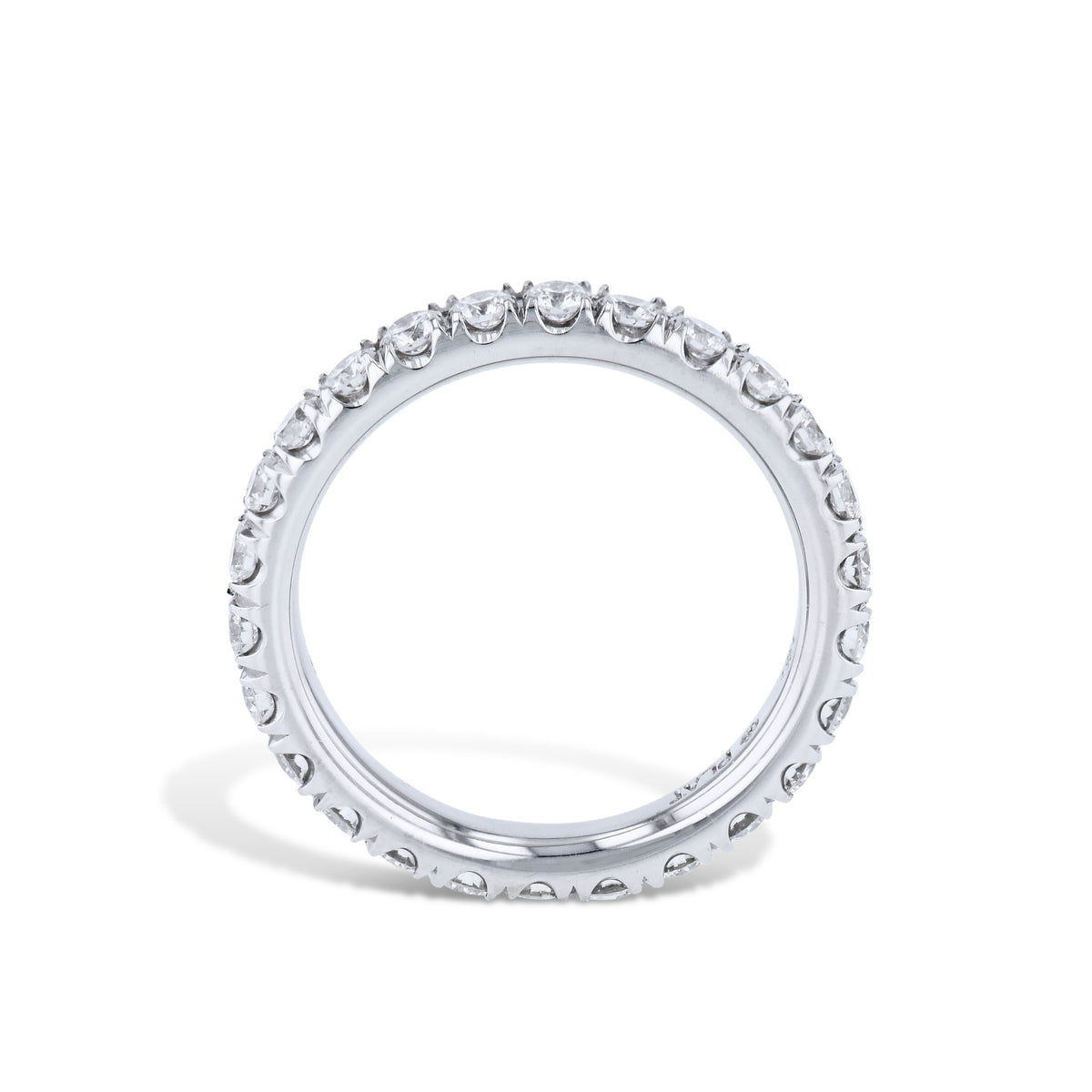 Round Diamond Platinum Eternity Band Ring - Alternate View 1