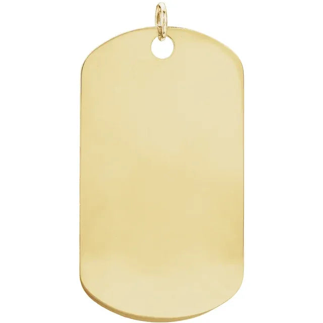 14k Yellow Gold Engravable Dog Tag Pendant Pendants Curated by H