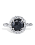 Black Diamond and Diamond Pave White Gold Ring Rings H&H Jewels