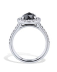 Black Diamond and Diamond Pave White Gold Ring Rings H&H Jewels