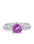 Cushion Cut Pink Sapphire and Diamond Estate Ring Rings Estate & Vintage