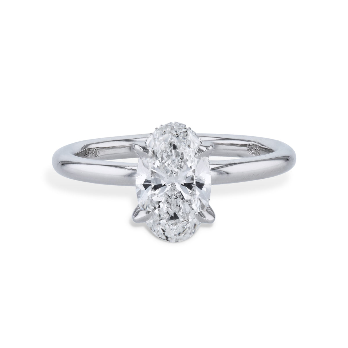 1.50 Carat Oval Diamond Platinum Engagement Ring Rings H&H Jewels