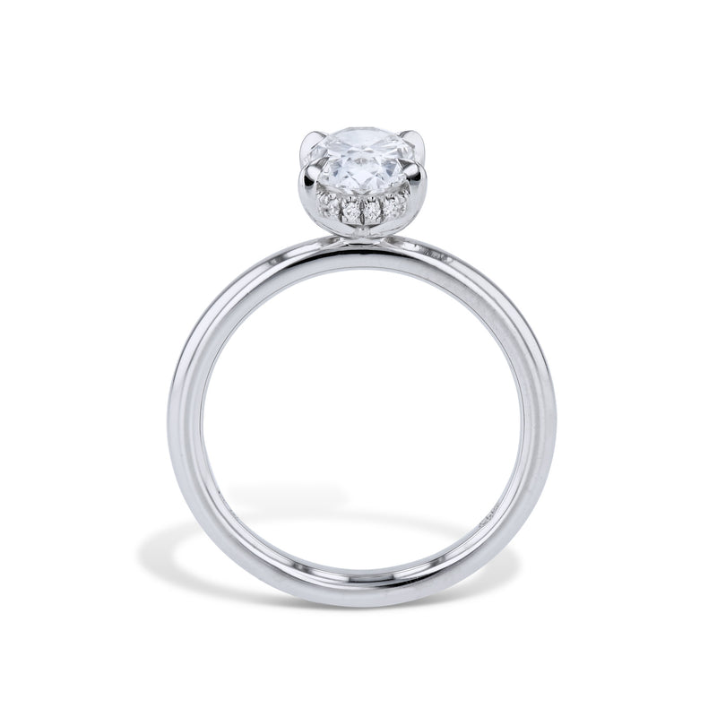 1.50 Carat Oval Diamond Platinum Engagement Ring Rings H&H Jewels