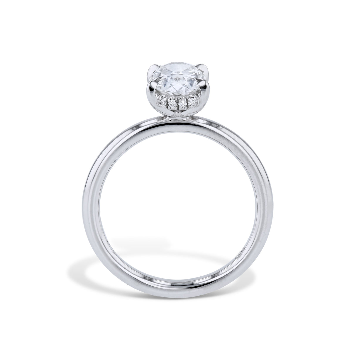 1.50 Carat Oval Diamond Platinum Engagement Ring - Alternate View 1