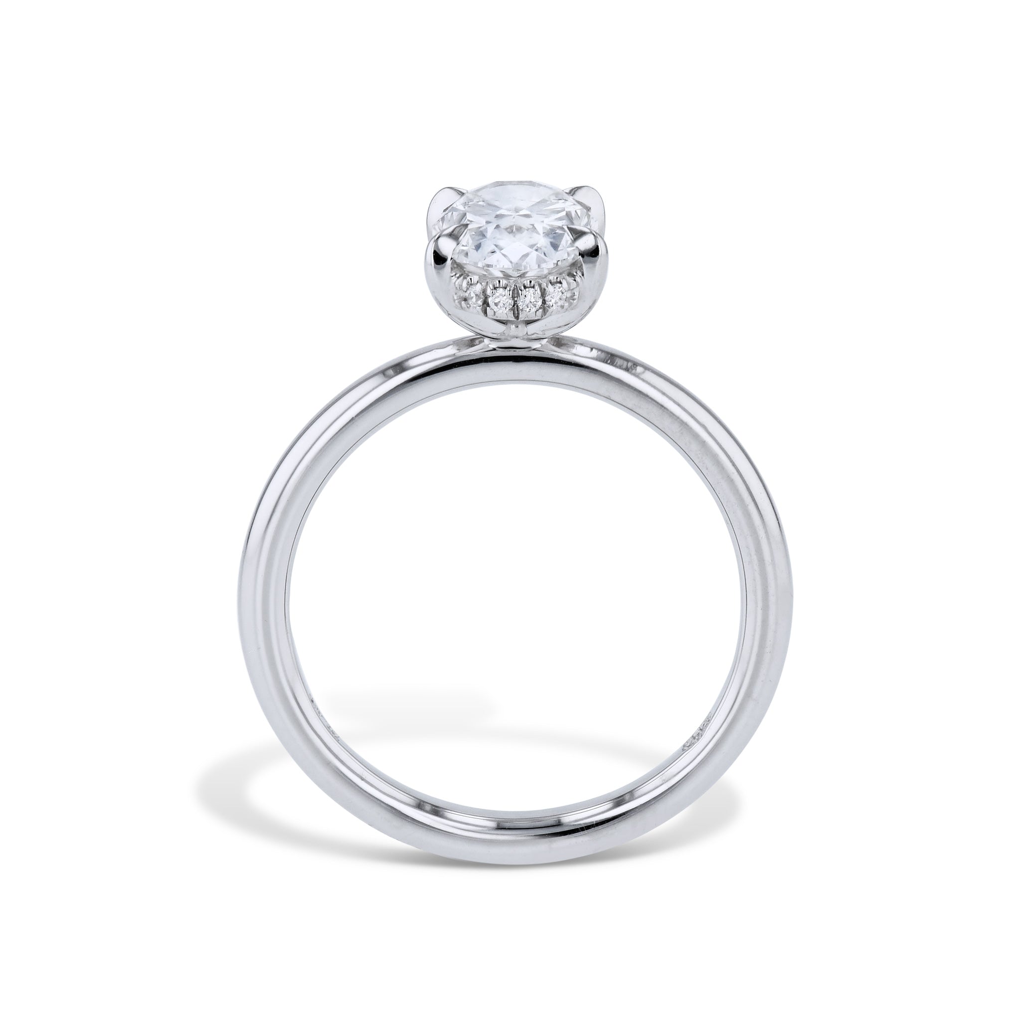 1.50 Carat Oval Diamond Platinum Engagement Ring Rings H&amp;H Jewels