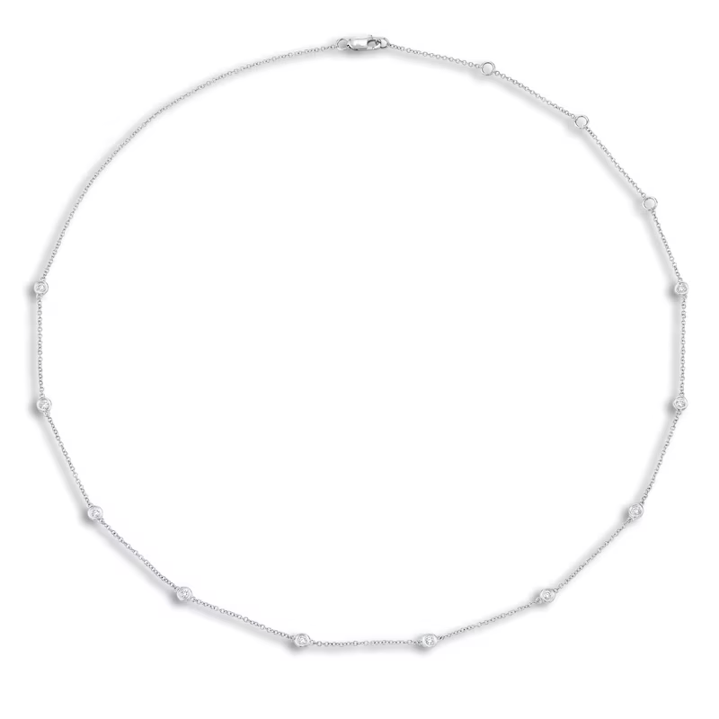 White Gold Diamonds by the Yard Necklace Necklaces Shy Creation