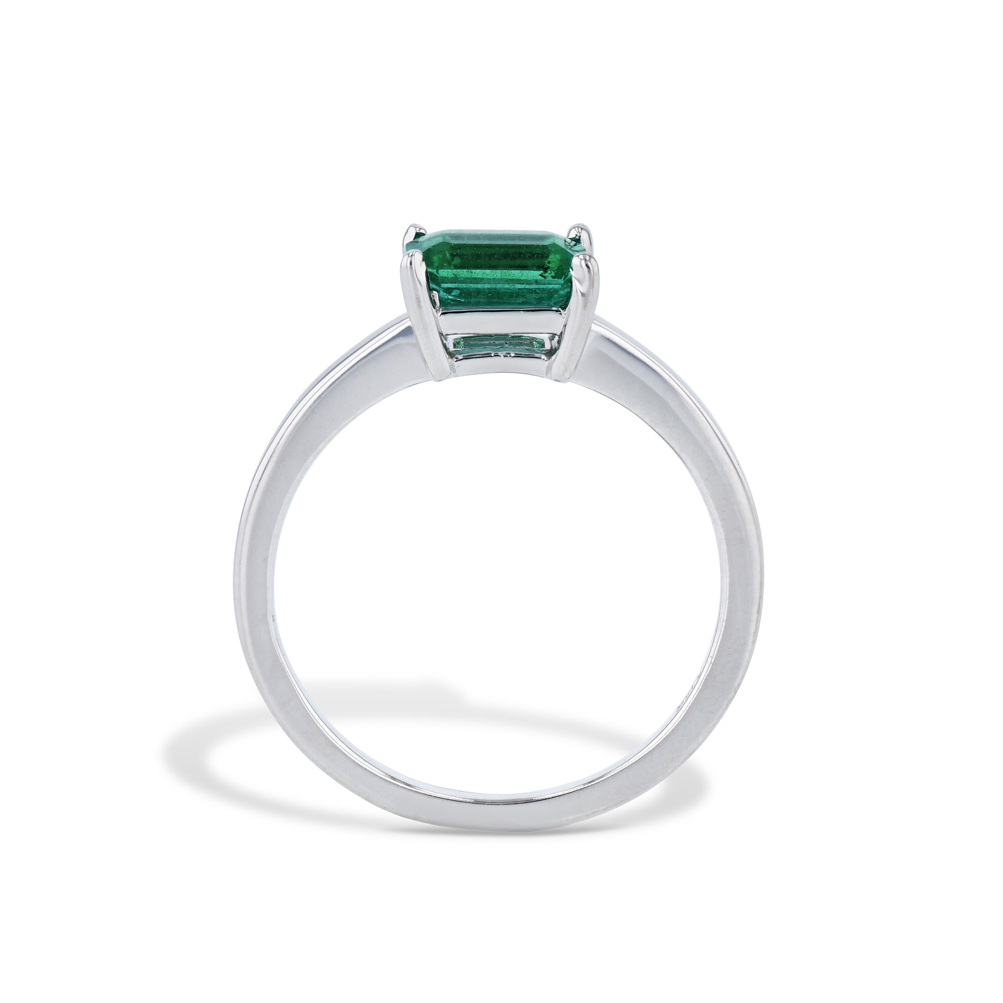 Zambian Emerald White Gold Ring Rings Curated by H
