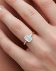 Tiffany & Co Circa 1990 Yellow Gold and Platinum Emerald Cut Diamond Ring Engagement Rings Estate & Vintage