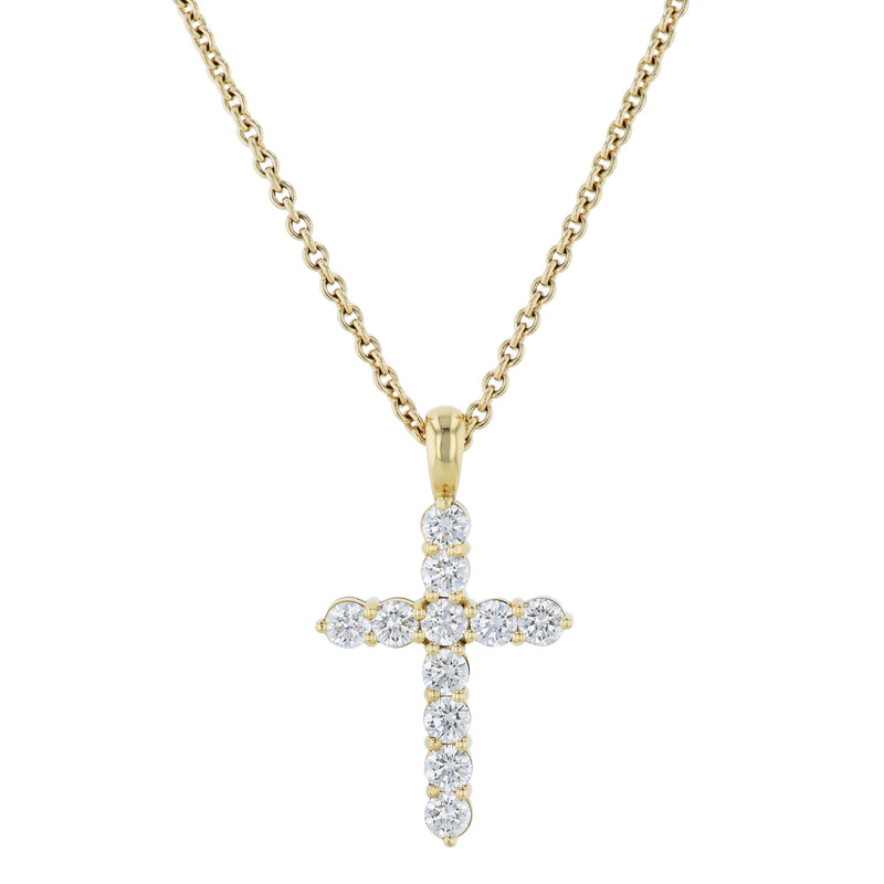 Diamond Cross Pendant Yellow Gold Necklace Necklaces H&H Jewels