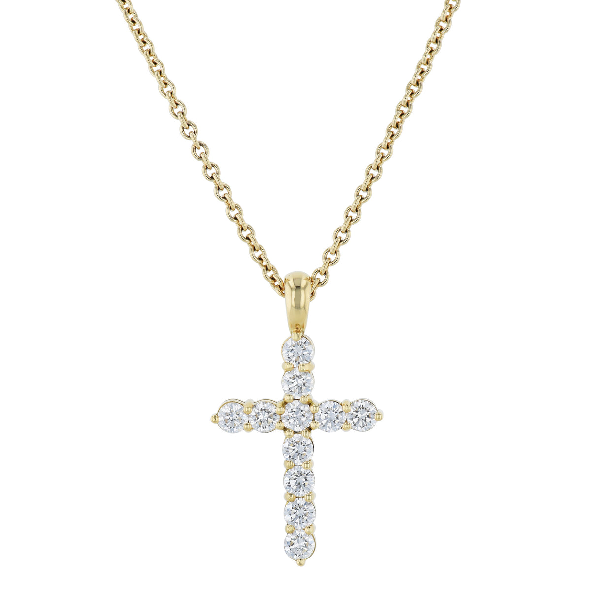 Diamond Cross Pendant Yellow Gold Necklace Necklaces H&H Jewels
