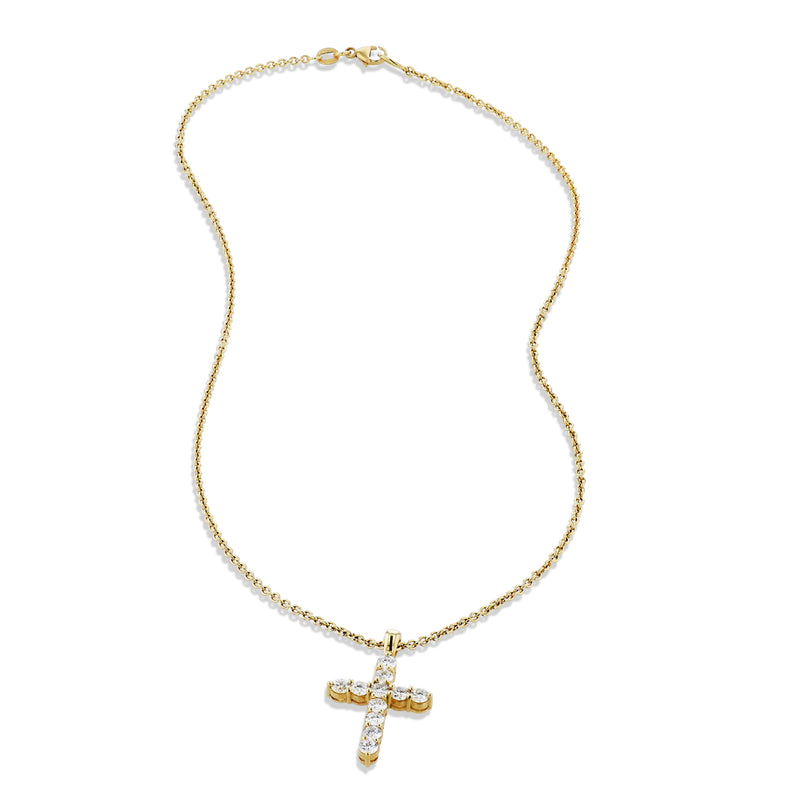 Diamond Cross Pendant Yellow Gold Necklace Necklaces H&H Jewels