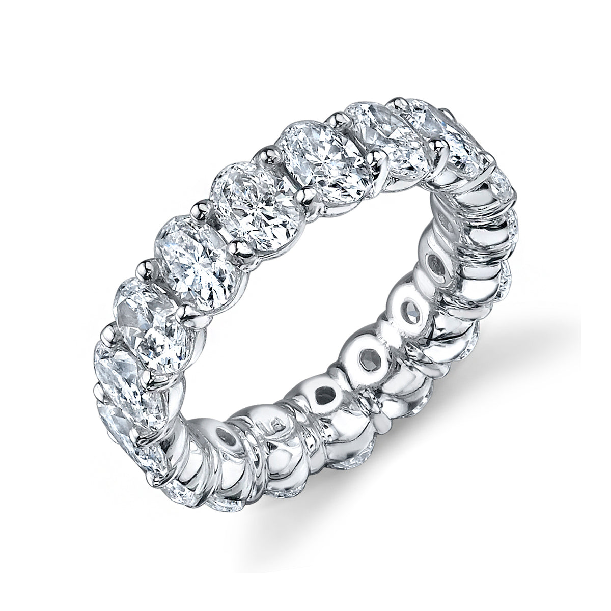 Oval Diamond Cut Platinum Eternity Band Rings H&H Jewels