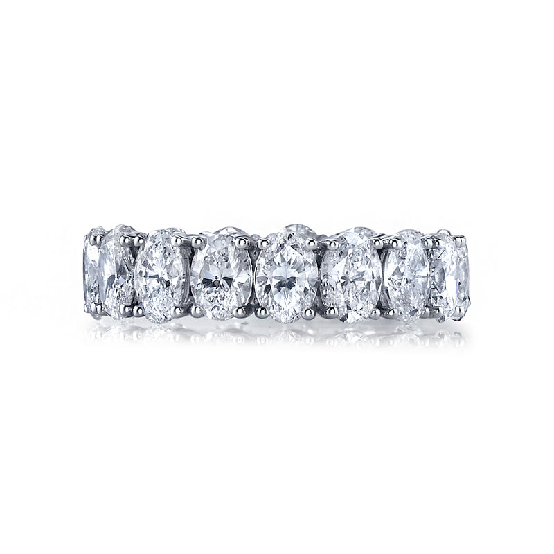 Oval Diamond Cut Platinum Eternity Band Rings H&H Jewels