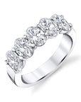 Oval Diamond 5-Stone Platinum Band Rings H&H Jewels