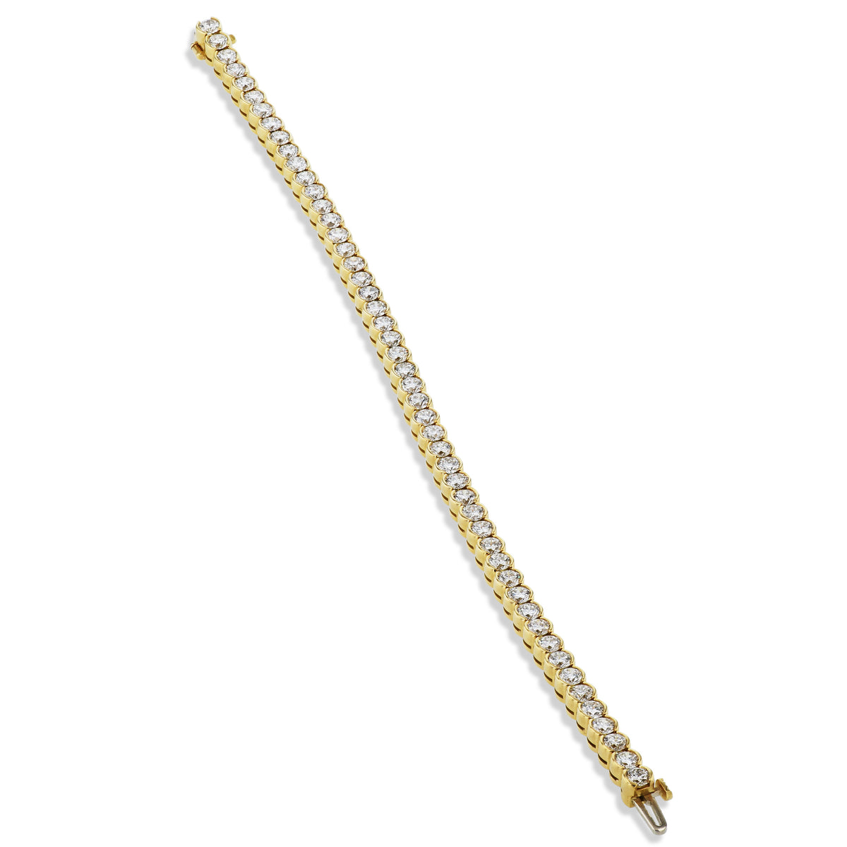Diamond Yellow Gold Tennis Bracelet - Alternate View 1