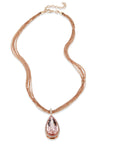 Morganite Pear Shape Pendant Pave Diamond Rose Gold Necklace Necklaces H&H Jewels