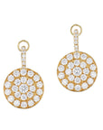 Pave Diamond Disc Yellow Gold Drop Earrings Earrings Curated by H