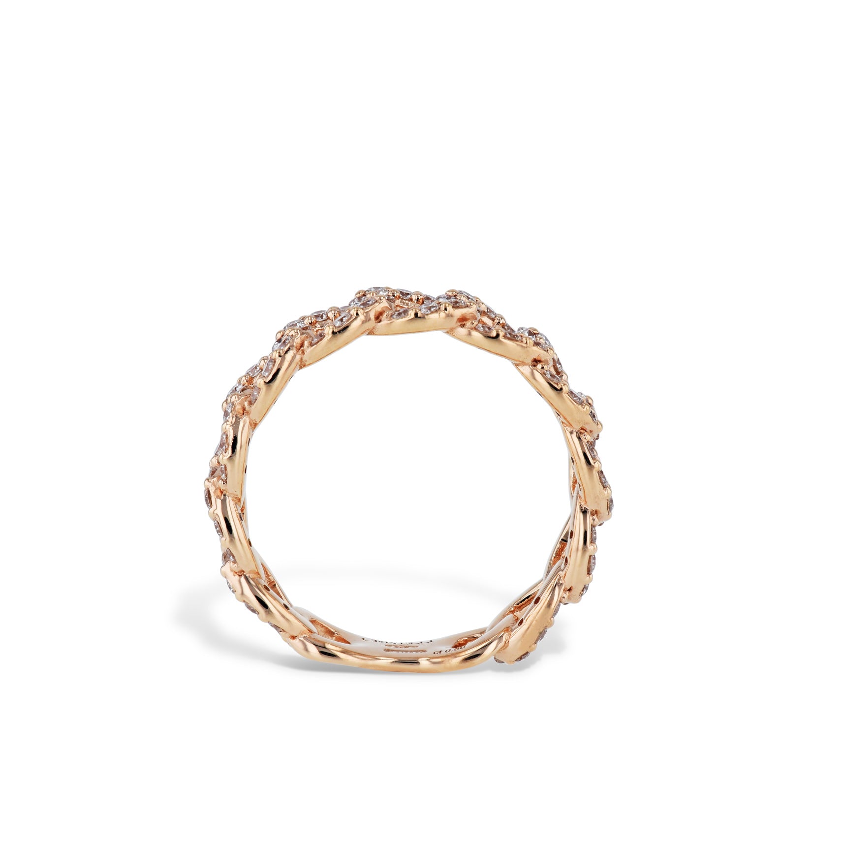Diamond Rose Gold Chain Link Ring Rings Curated by H