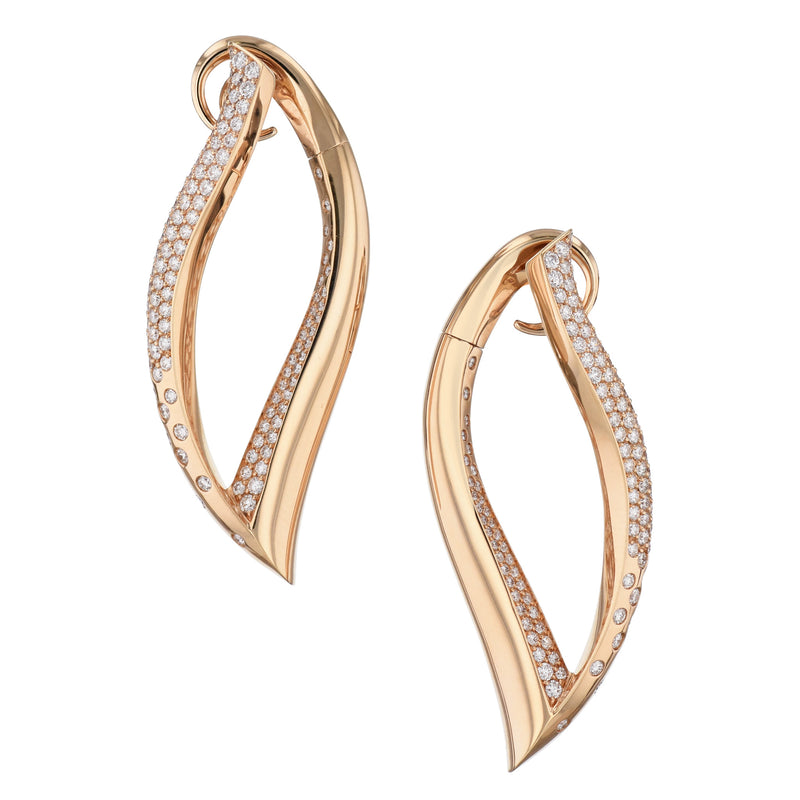 Rose Gold and Diamond Pave Earrings Earrings Curated by H