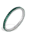 18.30ct Emerald 18K White Gold Stretch Tennis Bracelet Bracelets Curated by H