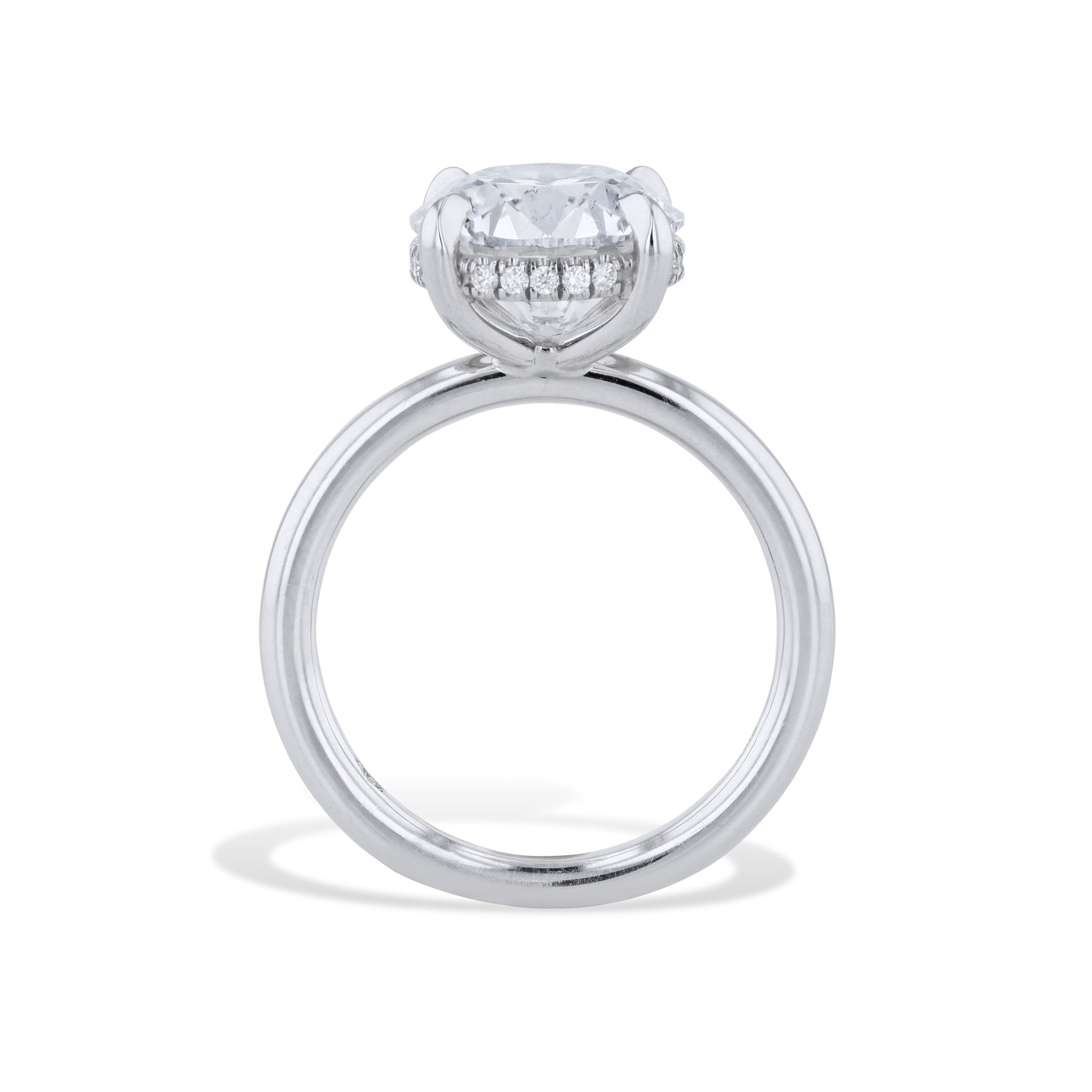 3.82 Carat Round Diamond Platinum Engagement Ring Rings H&amp;H Jewels