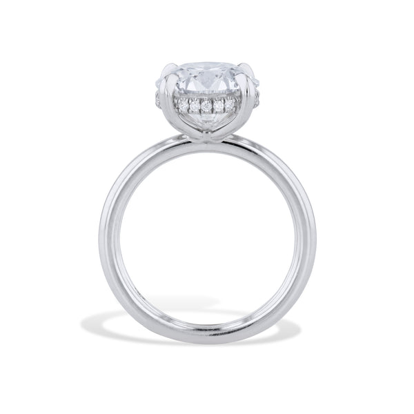 3.82 Carat Round Diamond Platinum Engagement Ring Rings H&H Jewels