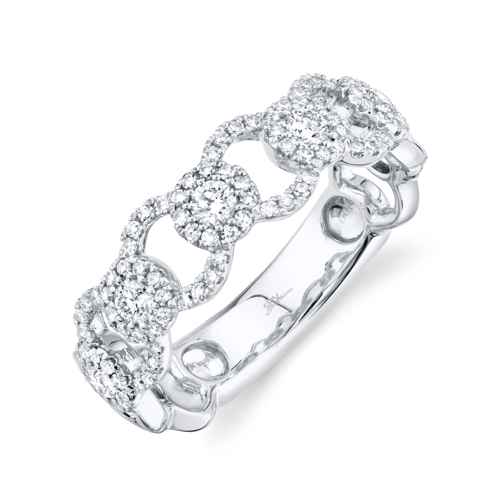 14k White Gold Diamond Halo Ring Rings Gift Giving