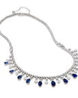 Diamond and Sapphire Bib Style Platinum Estate Necklace Necklaces Estate & Vintage