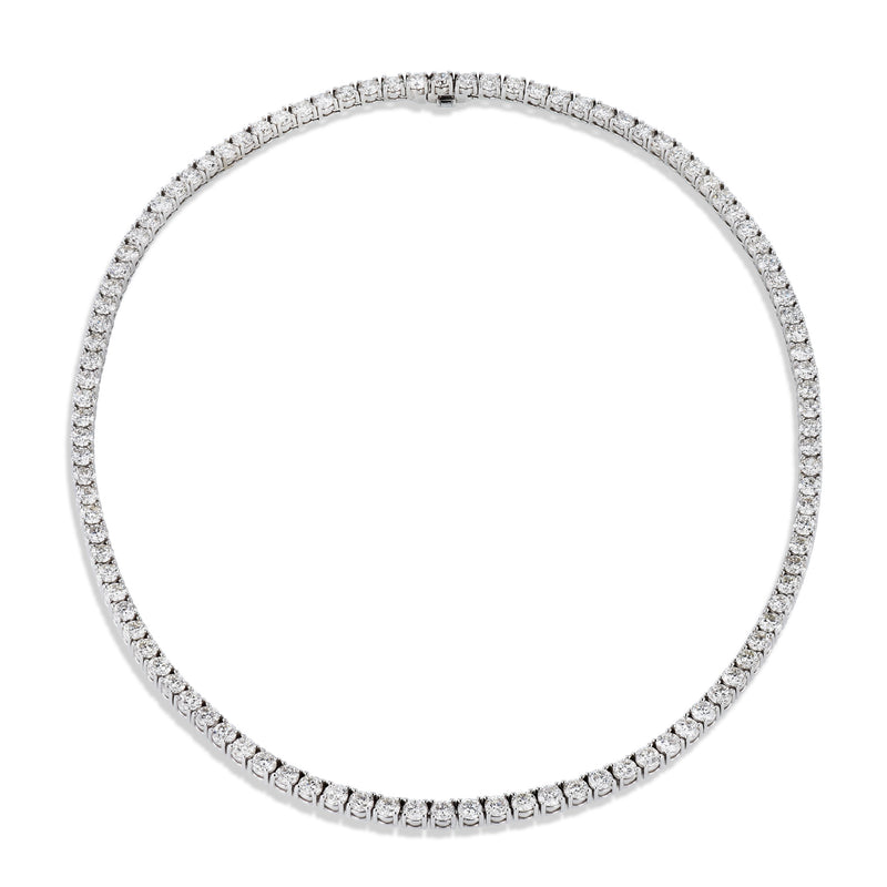 18kt White Gold Diamond Tennis Necklace Necklaces H&H Jewels