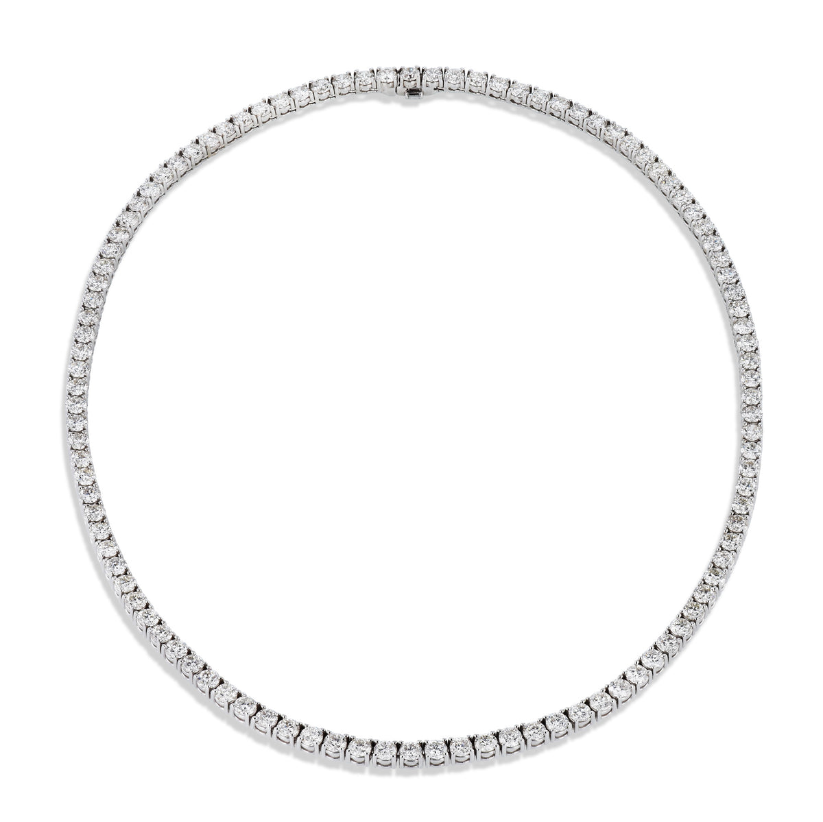 18kt White Gold Diamond Tennis Necklace - Alternate View 1
