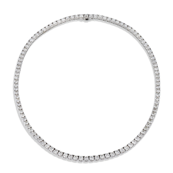 18kt White Gold Diamond Tennis Necklace Necklaces H&H Jewels