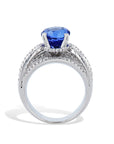 White Gold Tanzanite Pave Diamond Estate Ring Rings Estate & Vintage