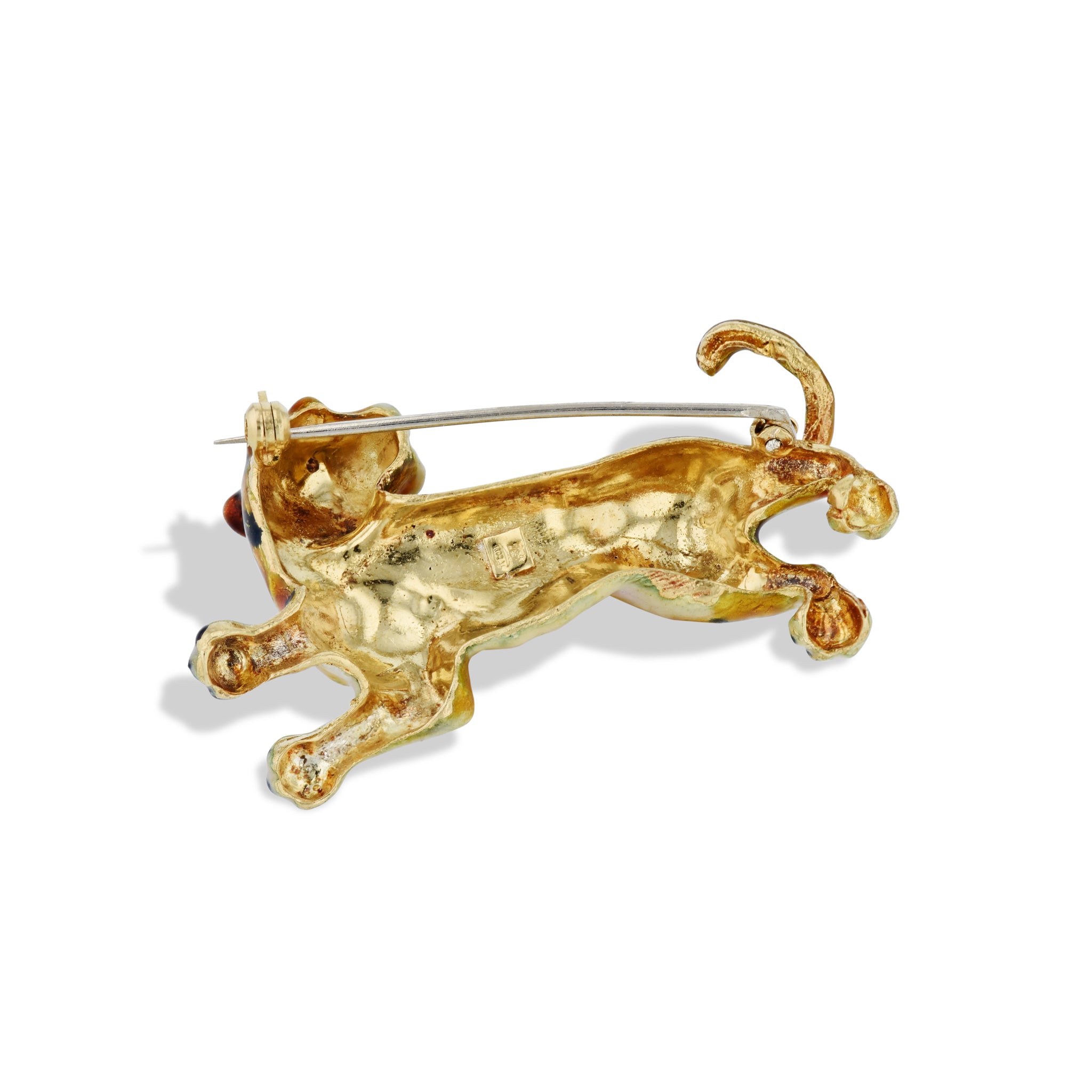 18kt. Yellow Gold Italian Tiger Estate Pin Brooches Estate &amp; Vintage