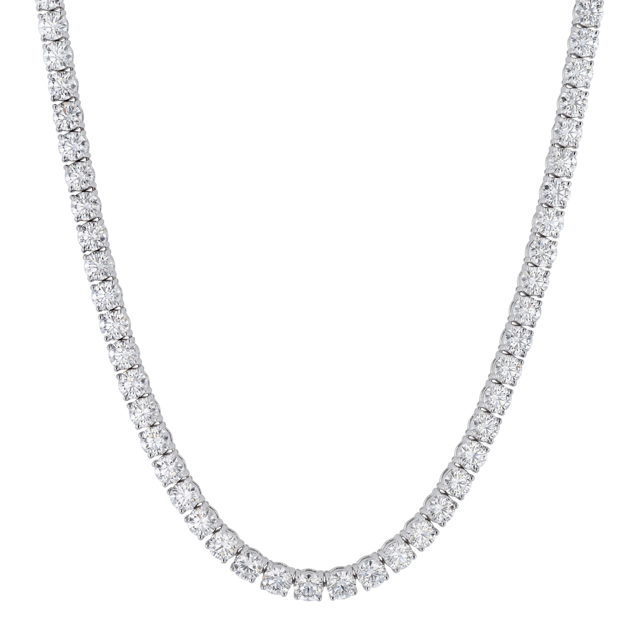 24.47ct Diamond 18kt White Gold Tennis Necklace Necklaces H&amp;H Jewels
