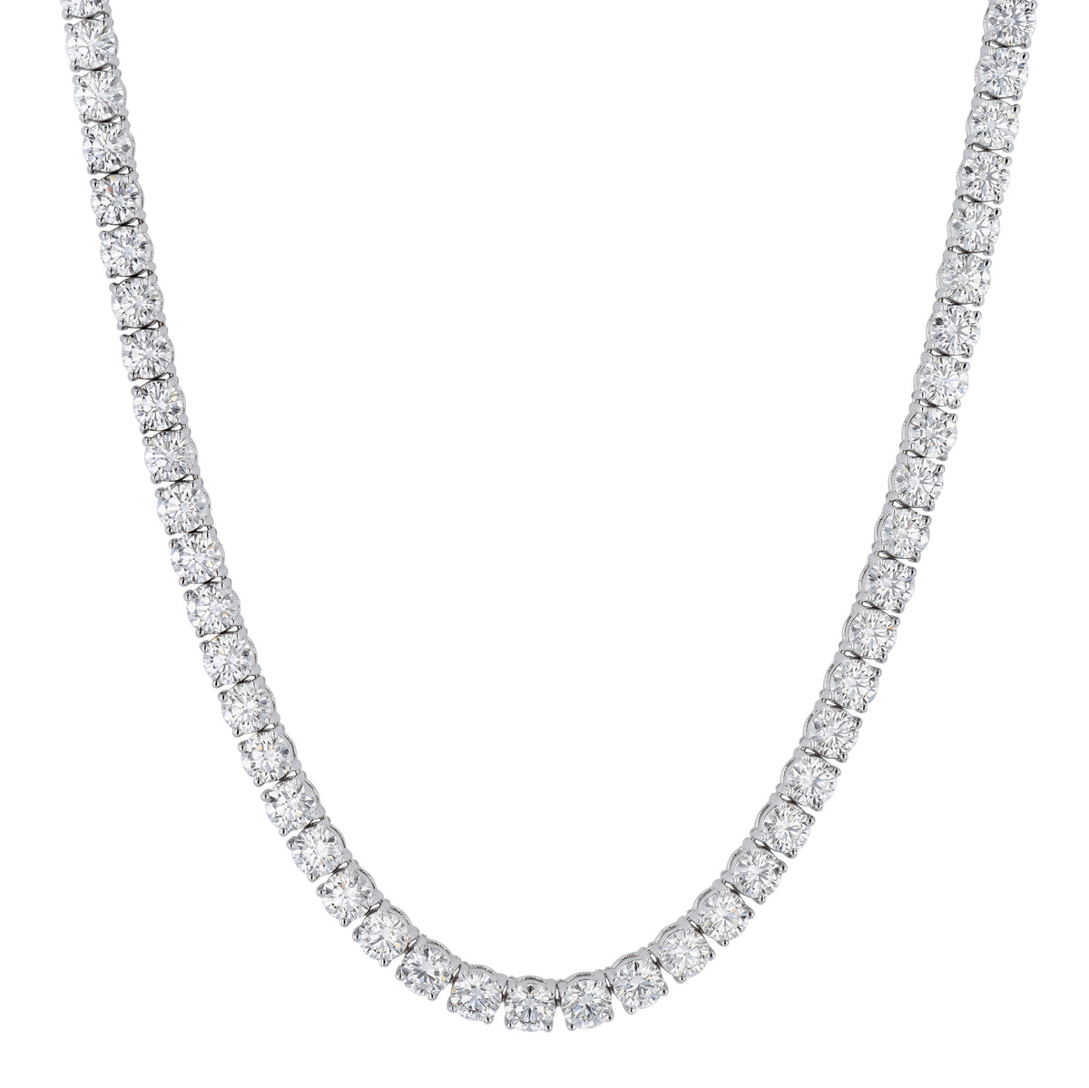 24.47ct Diamond 18kt White Gold Tennis Necklace Necklaces H&H Jewels