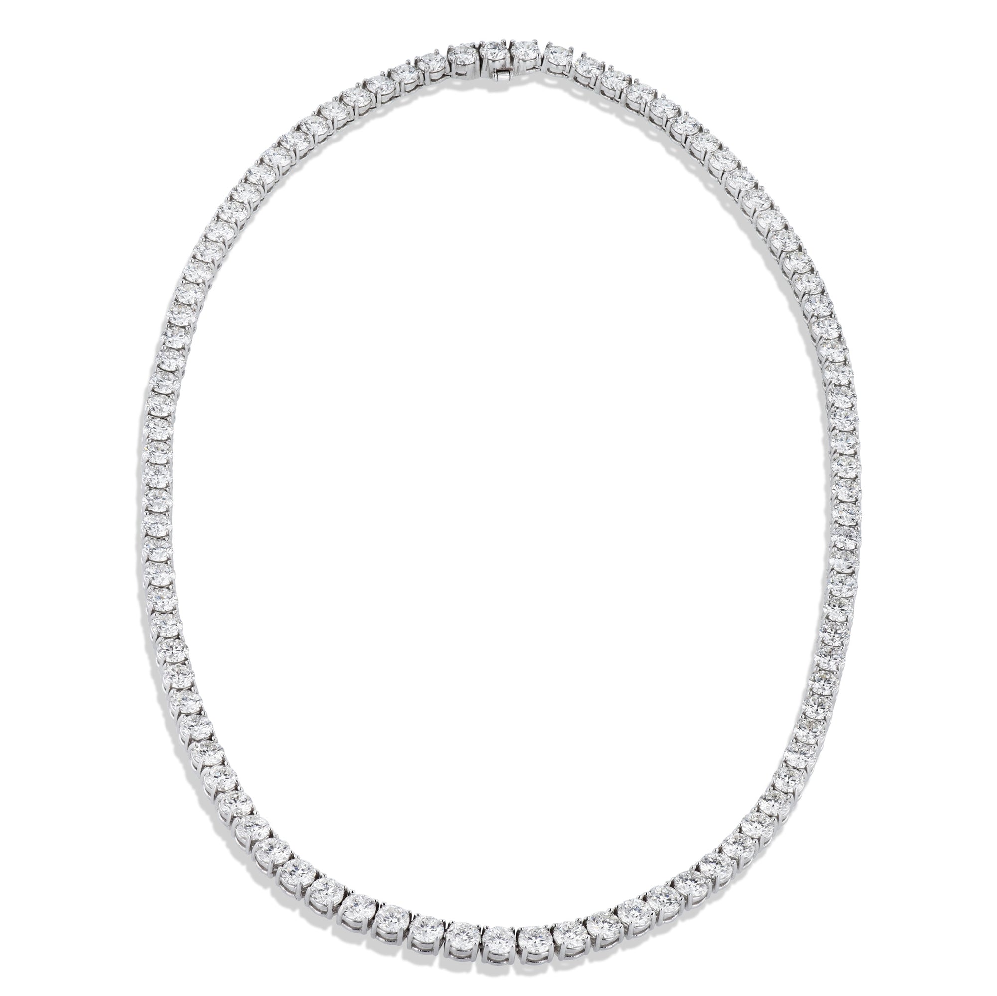 24.47ct Diamond 18kt White Gold Tennis Necklace Necklaces H&amp;H Jewels