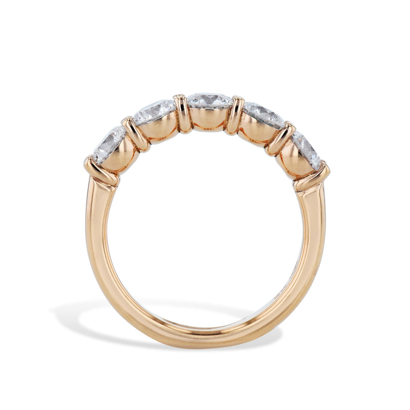 5 Stone Diamond Rose Gold Band Ring Rings H&H Jewels