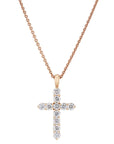 Rose Gold Diamond Cross Pendant Necklaces H&H Jewels