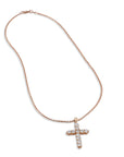 Rose Gold Diamond Cross Pendant Necklaces H&H Jewels