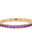 Pink Sapphire Rose Gold Stretch Tennis Bracelet Bracelets Curated by H