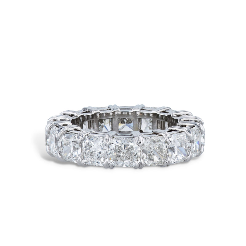 Radiant Cut Diamond Platinum Eternity Band Ring Rings Curated by H