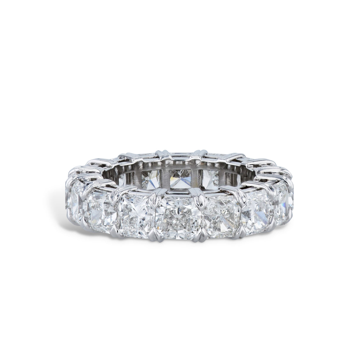 Radiant Cut Diamond Platinum Eternity Band Ring Rings Curated by H